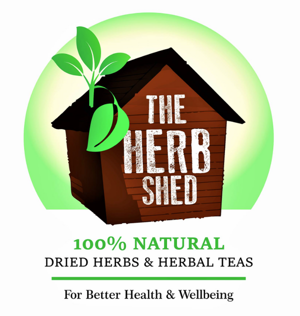 Logo of The Herb Shed with a wooden shed and green leaves on a white background based in Wollongong