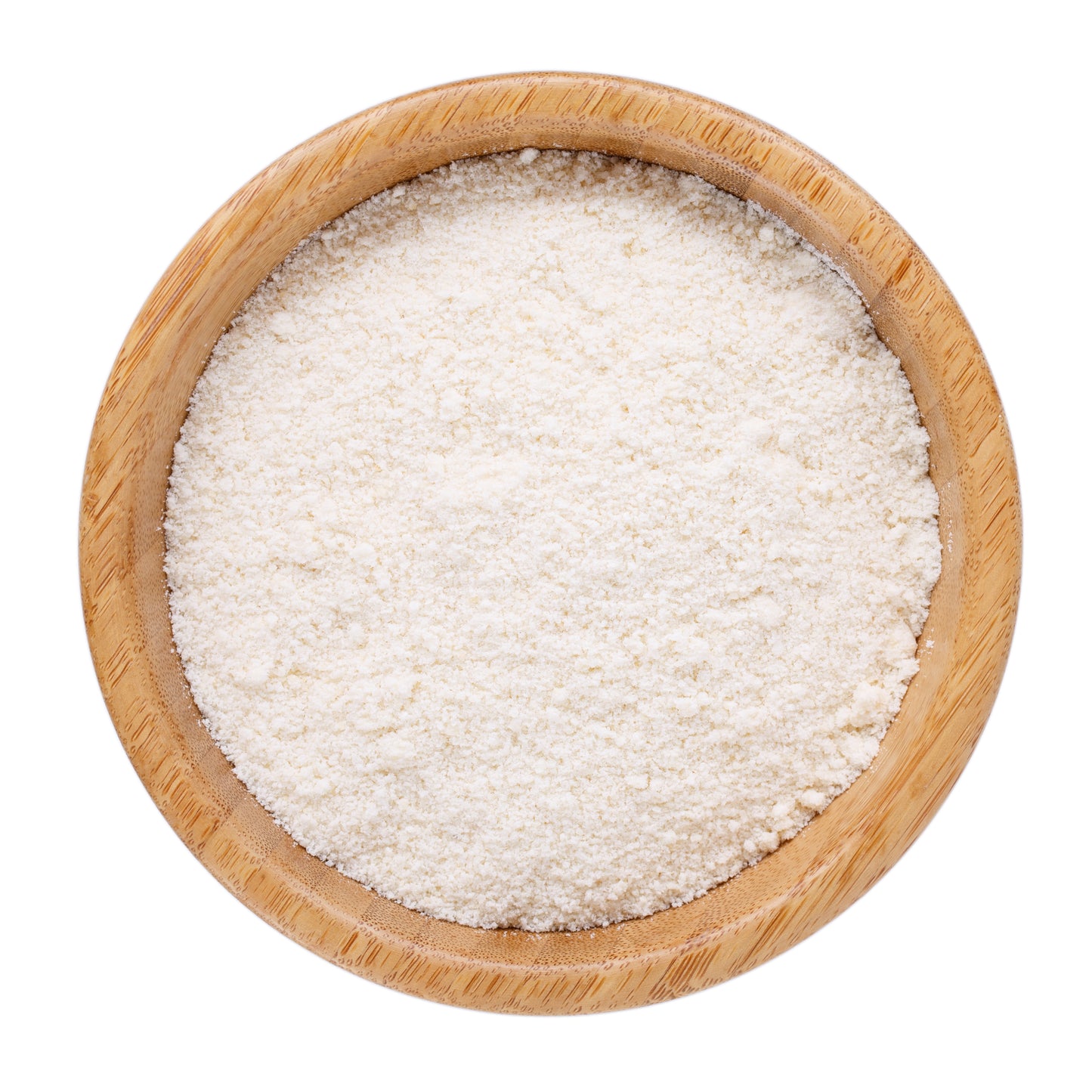 Organic coconut flour in wooden bowl from The Herb Shed Wollongong
