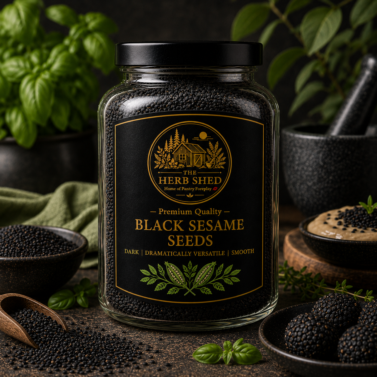 Black Sesame Seeds | Dark | Smooth | Striking