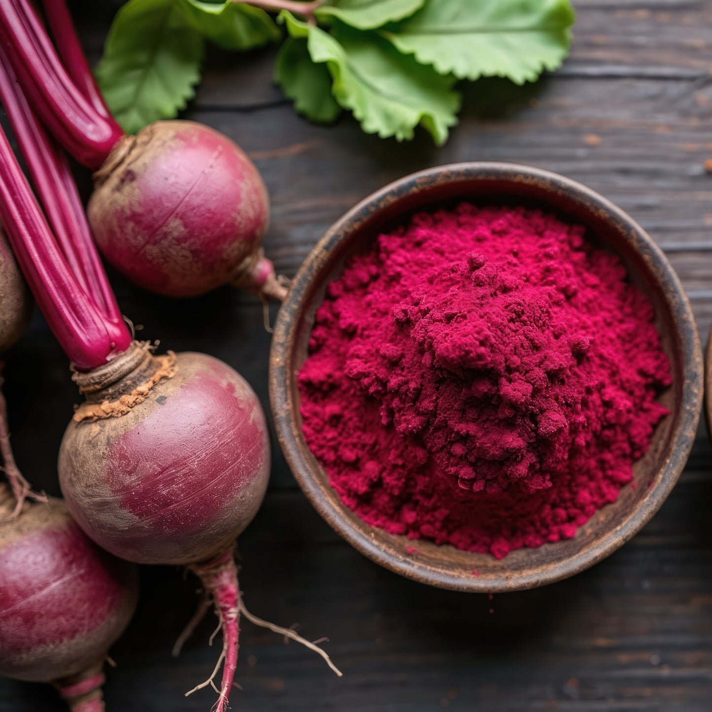 Beetroot Powder in a bowl – vibrant red powder for smoothies, lattes & savoury recipes, hand-packed in Wollongong by The Herb Shed