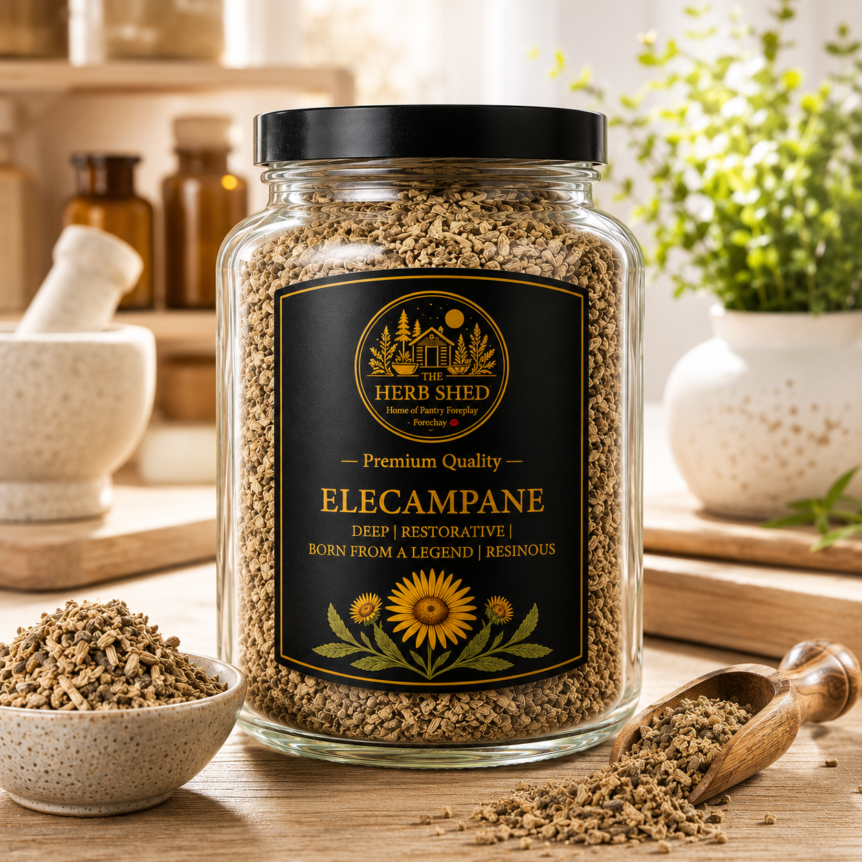 Elecampane root jar from The Herb Shed Wollongong