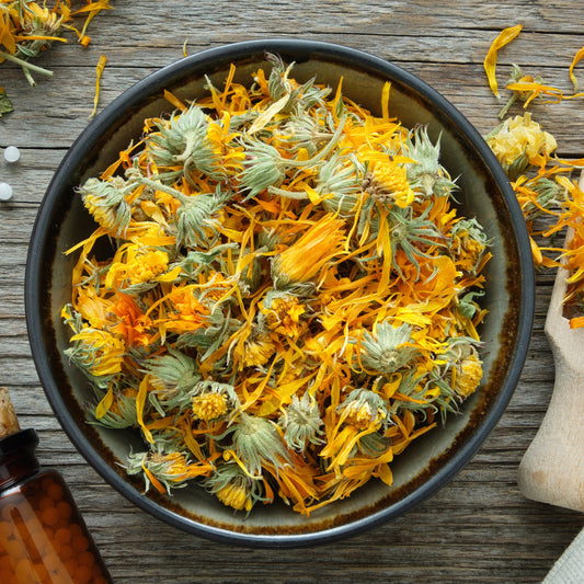 Organic Calendula Flower (Calendula officinalis) – golden dried petals for teas, oils, skincare & cooking, hand-packed in Wollongong by The Herb Shed