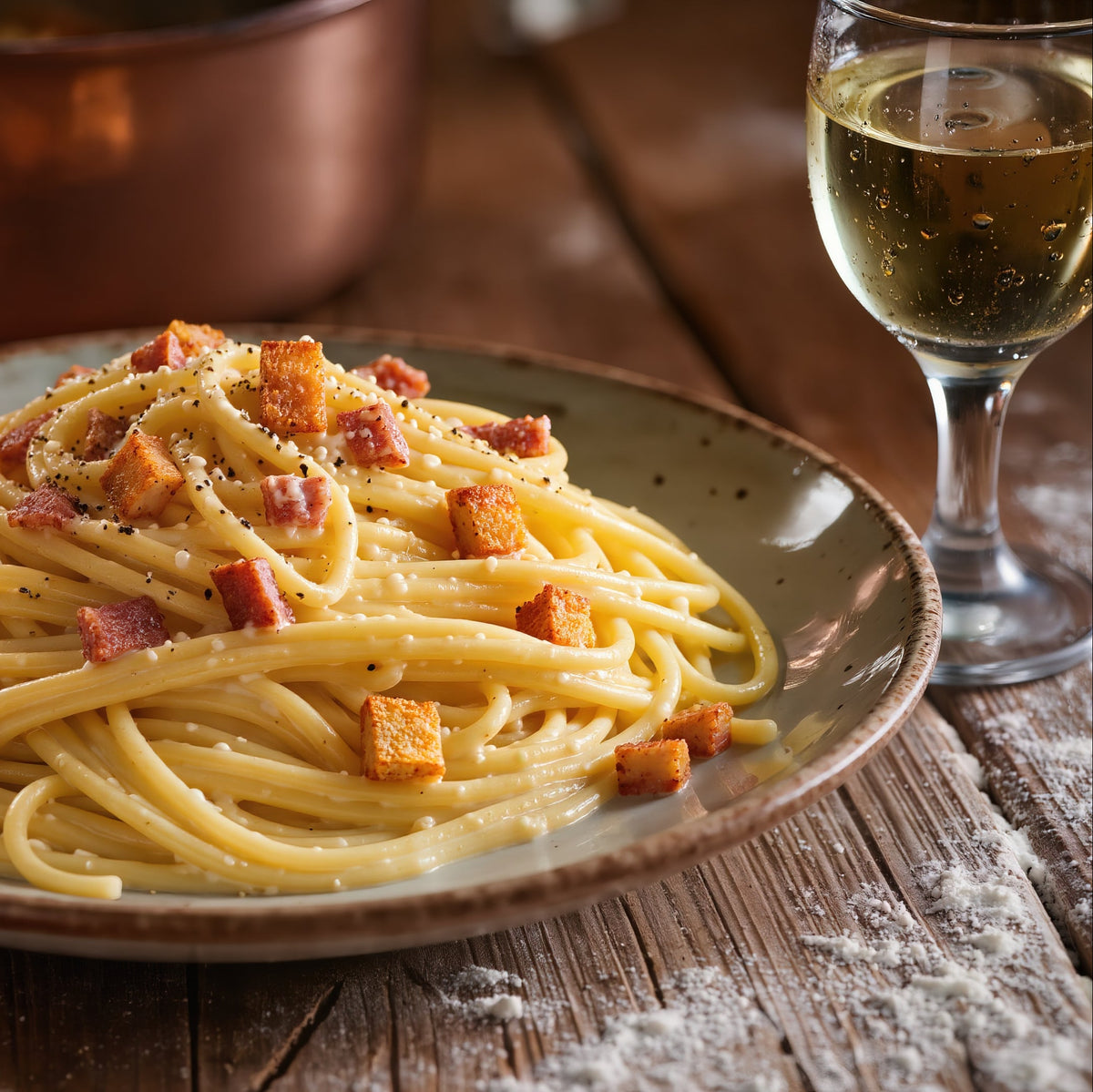 Pasta seasoned with Cracked Black Pepper, from The Herb Shed Wollongong Australia.