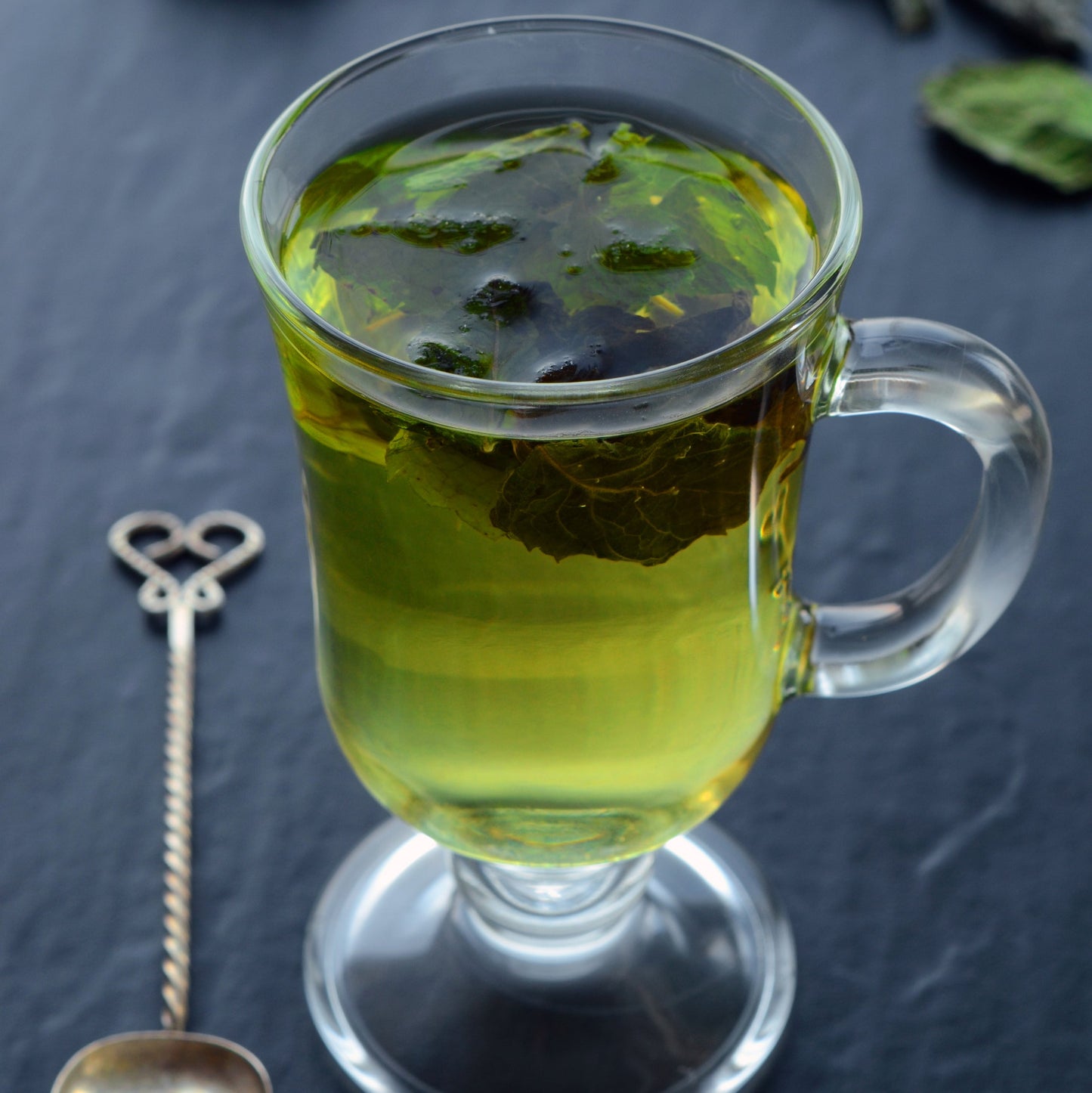 Brewed organic grape seed tea in a glass cup