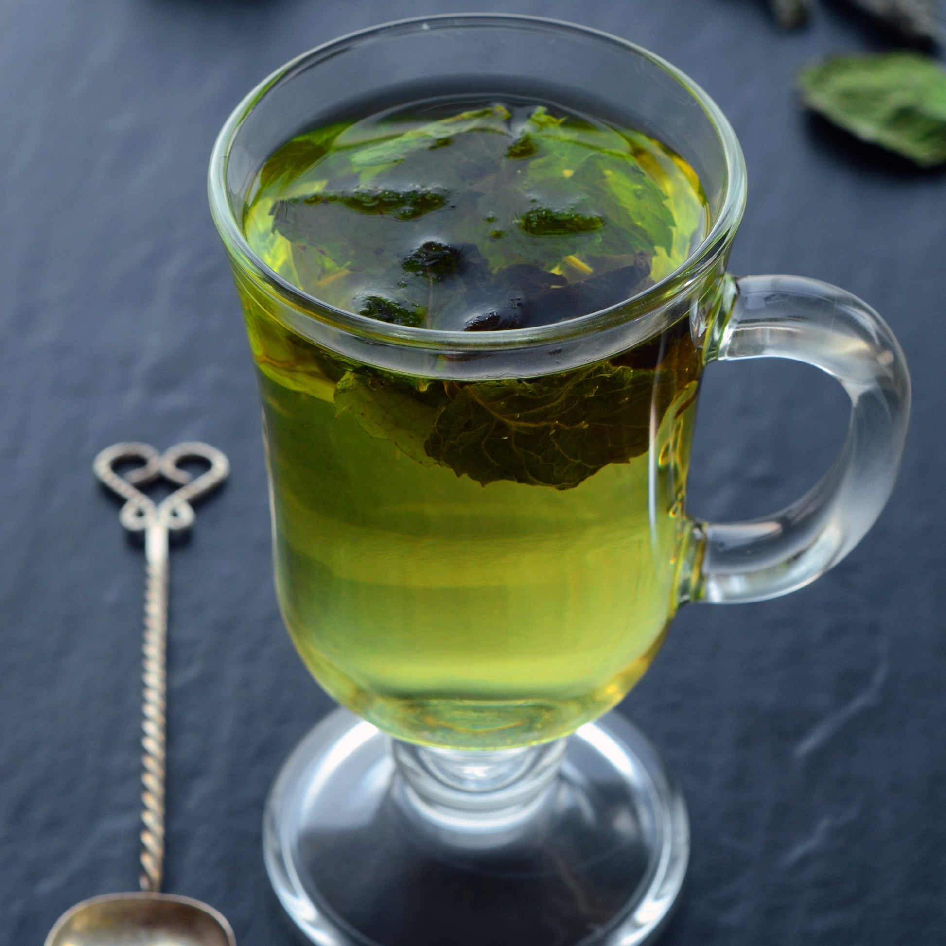 Brewed organic grape seed tea in a glass cup