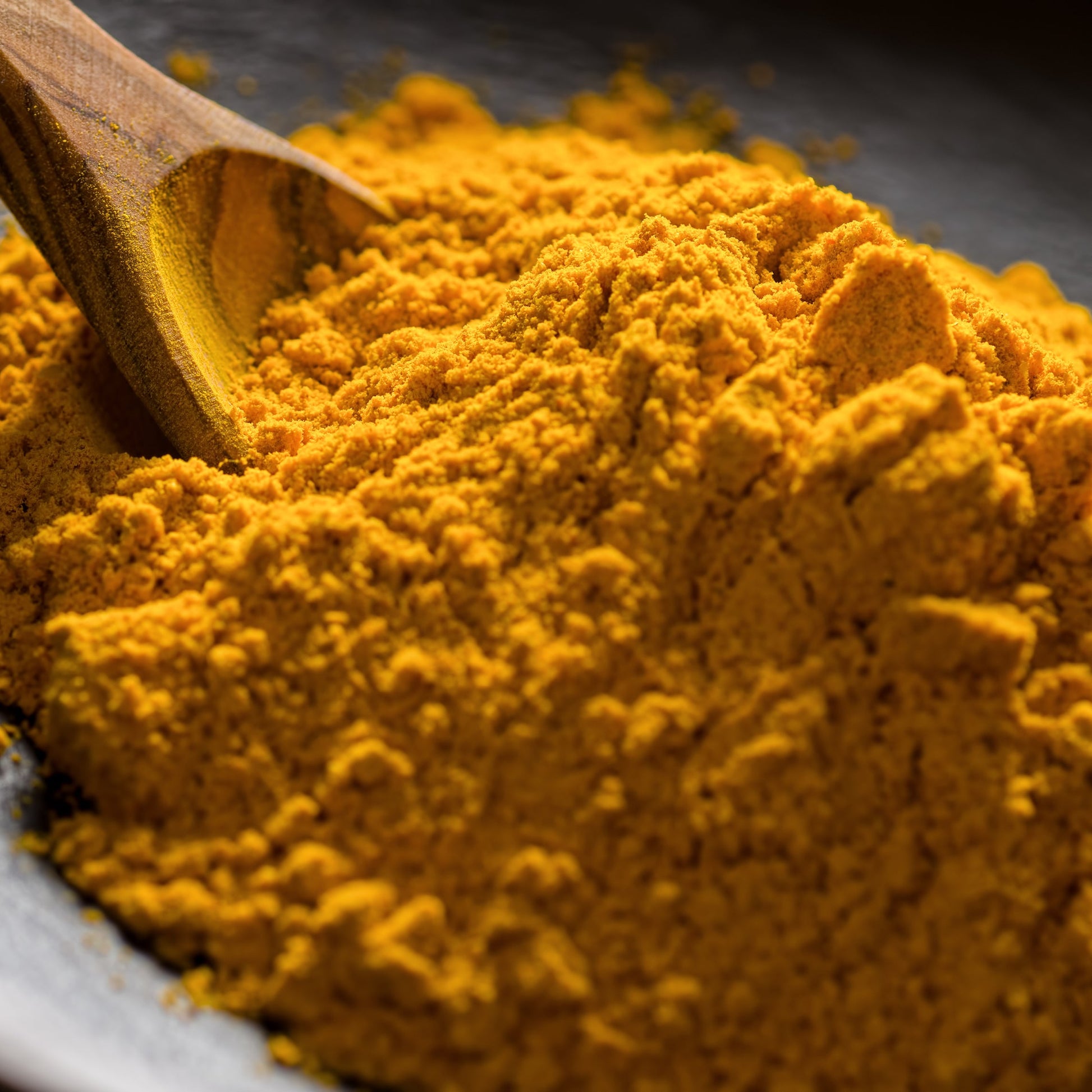 Close-up of organic turmeric powder